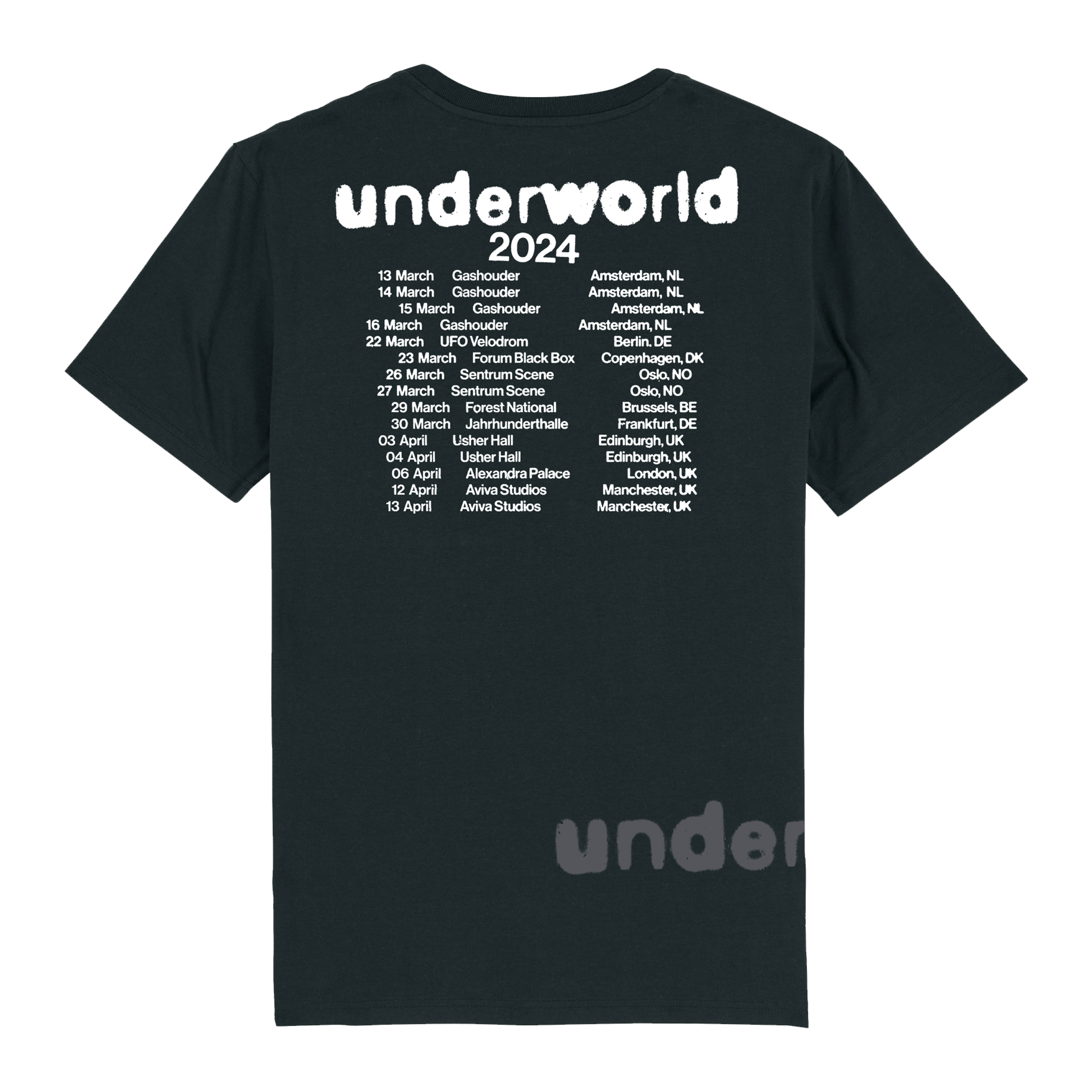 Underworld - Underworld 2024 Tour Tee: Black.