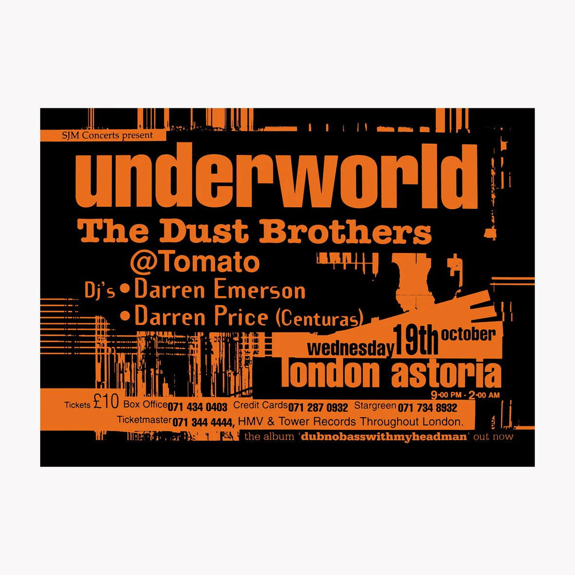 Underworld - *Cowgirl Limited Drop* 1994 London Astoria Lithograph (Large)
